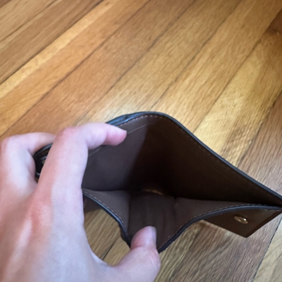 Coach Tan and Black Wallet with Gold Accent - Picture 4 of 5